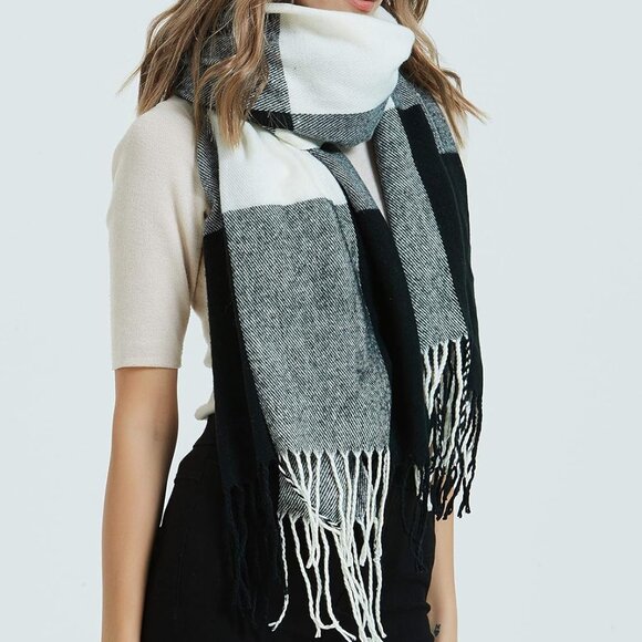 Women's Fashion Long Shawl Big Grid Winter Warm Lattice Large Scarf - Picture 4 of 5